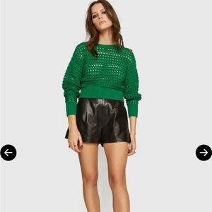 Rebecca Minkoff Nova Crochet Sweater Green Size S